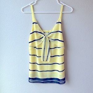 CAbi Knot Yacht Cami size xs, yellow with navy stripes